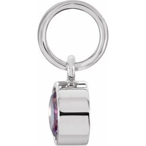 14K White Posh Mommy® Imitation Alexandrite Charm