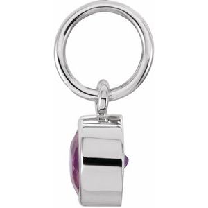 Sterling Silver Posh Mommy® Imitation Amethyst Charm