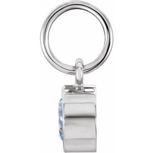 Sterling Silver Posh Mommy® Imitation Aquamarine Charm