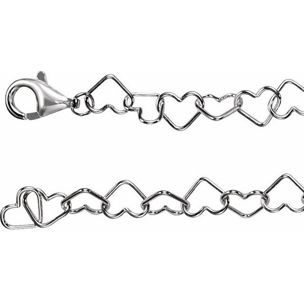 Sterling Silver 6mm Heart Link 20" Chain - Moijey Fine Jewelry and Diamonds