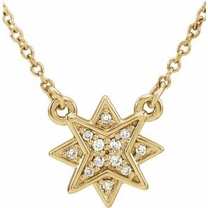 14K Yellow .04 CTW Natural Diamond Star 16-18"  Necklace
