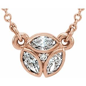 14K Rose 1/5 CTW Natural Diamond 16-18" Necklace