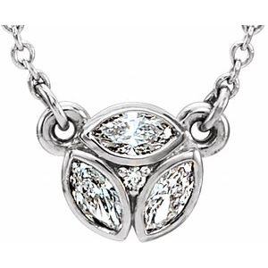 14K White 1/5 CTW Natural Diamond 16-18" Necklace