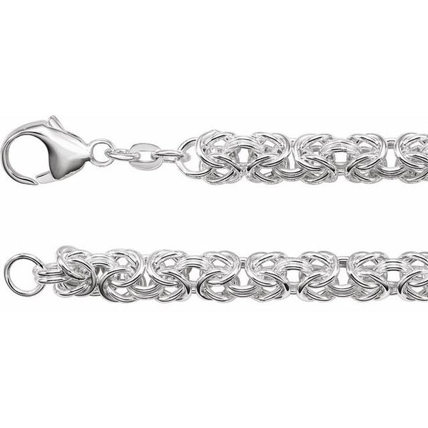 Sterling Silver 6mm Byzantine 16" Chain - Moijey Fine Jewelry and Diamonds