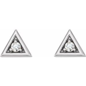 Sterling Silver 1/8 CTW Natural Diamond Geometric Earrings