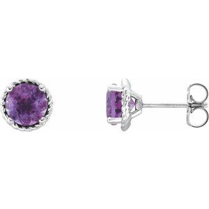 Sterling Silver Amethyst Rope Earrings