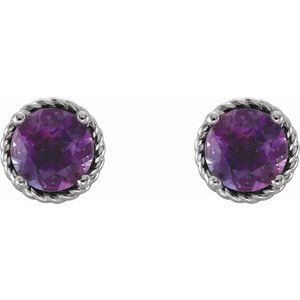 Sterling Silver Amethyst Rope Earrings