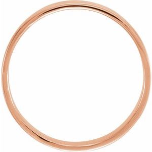 14K Rose 6 mm Flat Hammered Band Size 10