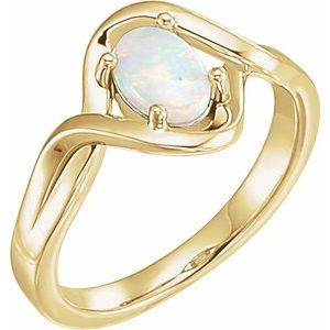 Natural Opal Cabochon Ring