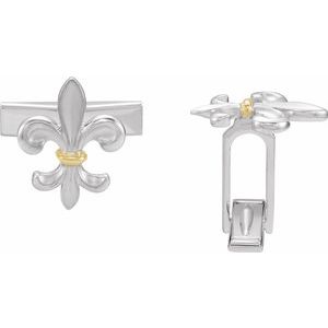 Sterling Silver Fleur-de-lis Cuff Links-Pair