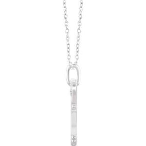 Sterling Silver .006 CT Natural Diamond Key 16-18" Necklace