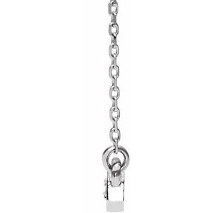 14K White 1/5 CTW Natural Diamond Bar 16-18" Necklace