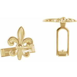 14K Yellow Fleur-de-Lis Cuff Links