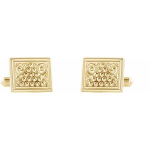 14K Yellow 13.5x17 mm Cuff Links