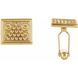 14K Yellow 13.5x17 mm Cuff Links