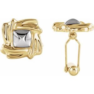 14K Yellow/White Cuff Links