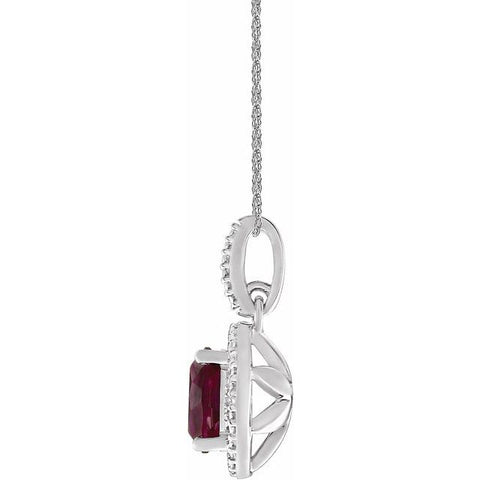 Gemstone & .01 CTW Natural Diamond 18" Necklace