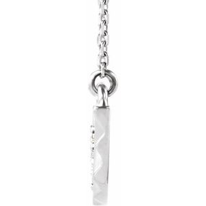 Platinum .08 CTW Natural Diamond Curved Bar 16-18" Necklace