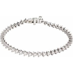 14K White 4 3/4 CTW Natural Diamond Line 7 1/4" Bracelet