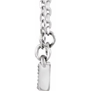 14K White .06 CTW Natural Diamond Bar 16-18" Necklace