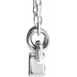 14K White 1/10 CTW Natural Diamond Bar 16-18" Necklace