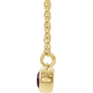 14K Yellow Natural Amethyst & .06 CTW Natural Diamond 16" Necklace