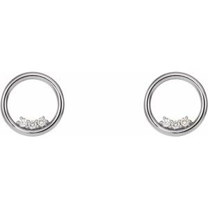 Sterling Silver 1/6 CTW Natural Diamond Circle Earrings