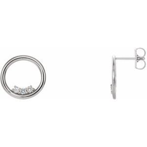 Sterling Silver 1/6 CTW Natural Diamond Circle Earrings