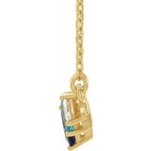 14K Yellow Natural Multi-Gemstone & .06 CTW Natural Diamond Bar 16" Necklace