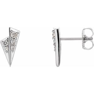 Sterling Silver 1/6 CTW Natural Diamond Geometric Earrings