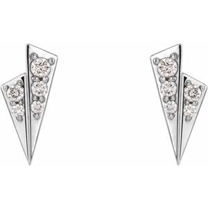 Sterling Silver 1/6 CTW Natural Diamond Geometric Earrings