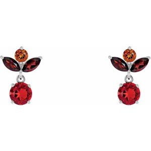Sterling Silver Multi-Gemstone Earrings
