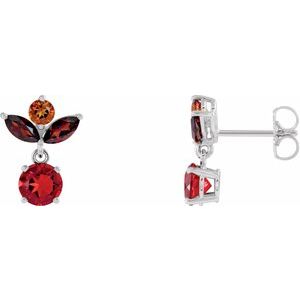Sterling Silver Multi-Gemstone Earrings