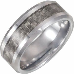 Tungsten 8 mm Band with Carbon Fiber Inlay
