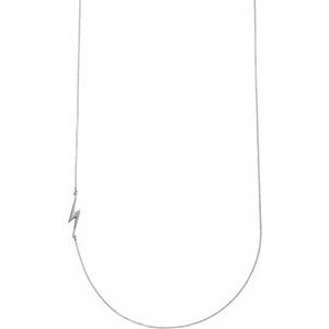 Sterling Silver Lightning Bolt 16" Necklace