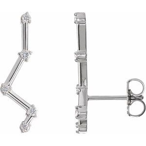 Sterling Silver 1/10 CTW Natural Diamond Constellation Ear Climbers