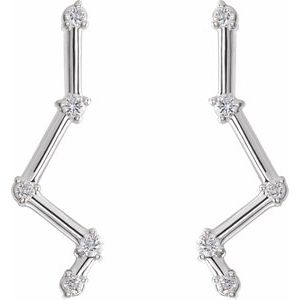 Sterling Silver 1/10 CTW Natural Diamond Constellation Ear Climbers