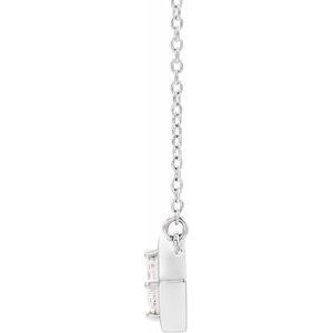 Sterling Silver 1/4 CTW Natural Diamond Geometric 16" Necklace