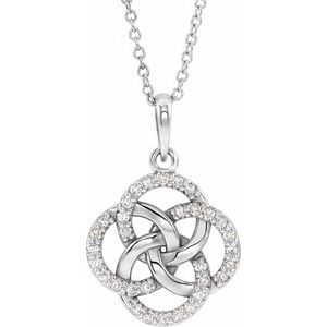 Sterling Silver 1/8 CTW Natural Diamond Five-Fold Celtic-Inspired 16-18" Necklace