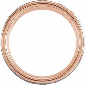 18K Rose Gold PVD Tungsten 8 mm Flat Hammered Band Size 10