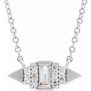 14K Rose 1/6 CTW Natural Diamond Geometric 18" Necklace