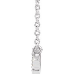 14K White 1/6 CTW Natural Diamond Geometric 18" Necklace