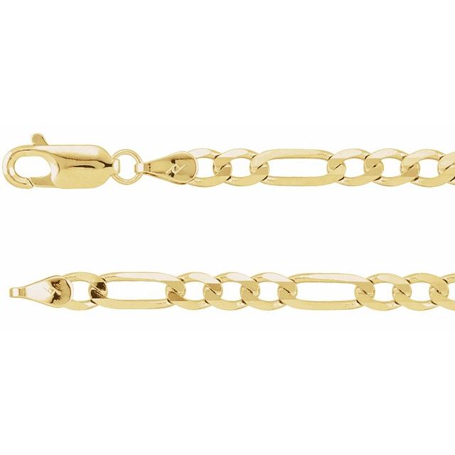 14K Yellow 4mm Figaro 18" Chain