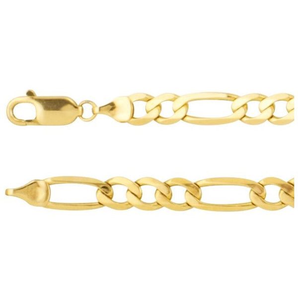 14K Yellow 5.5mm Figaro 18" Chain