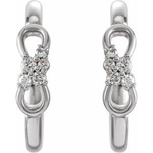 Sterling Silver .08 CTW Natural Diamond Infinity-Inspired Hoop Earrings