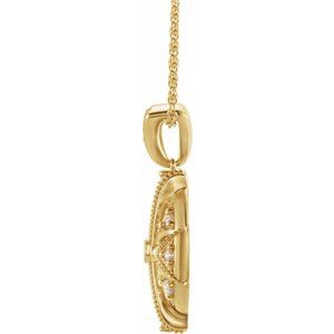 14K Yellow 1/4 CTW Natural Diamond Vintage-Inspired 16-18" Necklace