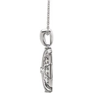 Sterling Silver 1/4 CTW Natural Diamond Vintage-Inspired 16-18" Necklace