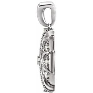 Platinum 1/4 CTW Natural Diamond Vintage-Inspired Pendant