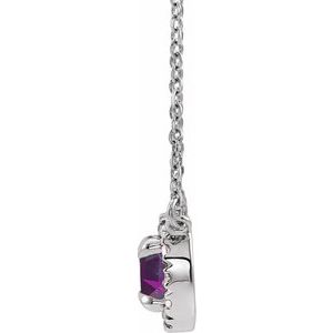 Sterling Silver 3.5 mm Lab-Grown Alexandrite & .03 CTW Natural Diamond 16" Necklace