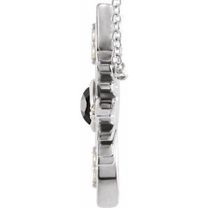 Platinum Natural Black Onyx & .08 CTW Natural Diamond Pendant